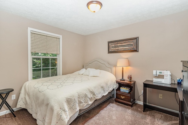 bedroom with baseboards and carpet flooring