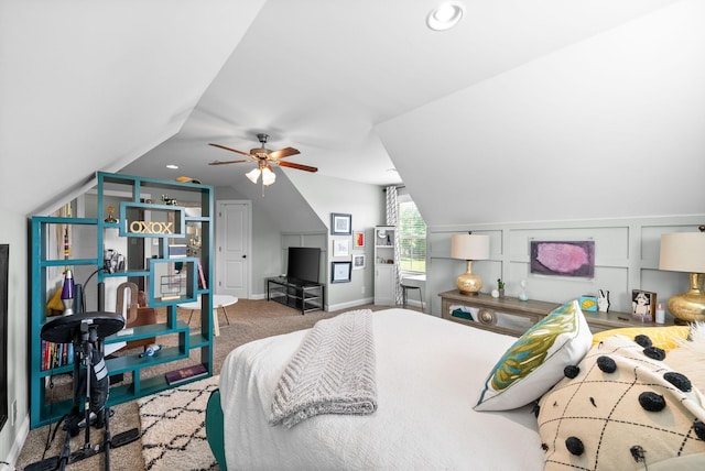 1005 Felts Dr, Clarksville, TN 37043 - carpeted bedroom featuring ceiling fan and lofted ceiling