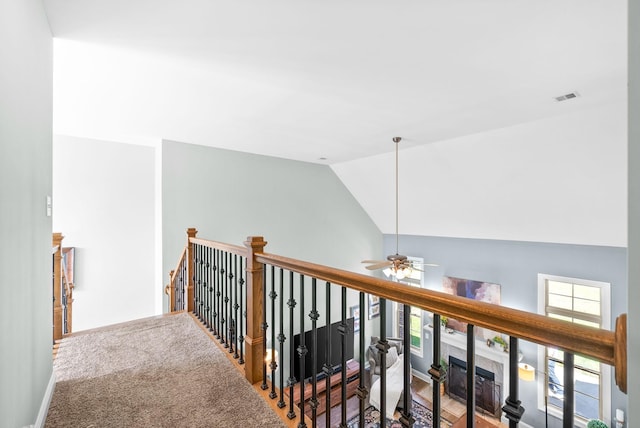 1005 Felts Dr, Clarksville, TN 37043 - hall with baseboards, vaulted ceiling, and visible vents