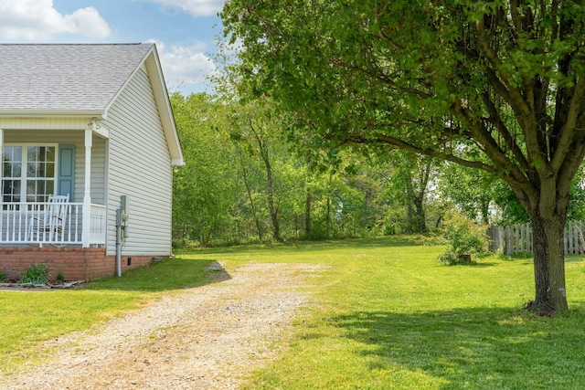 view of yard featuring fence