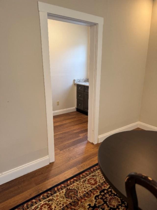 500 Brown St, Celina, TN 38551 - hall with dark wood finished floors and baseboards