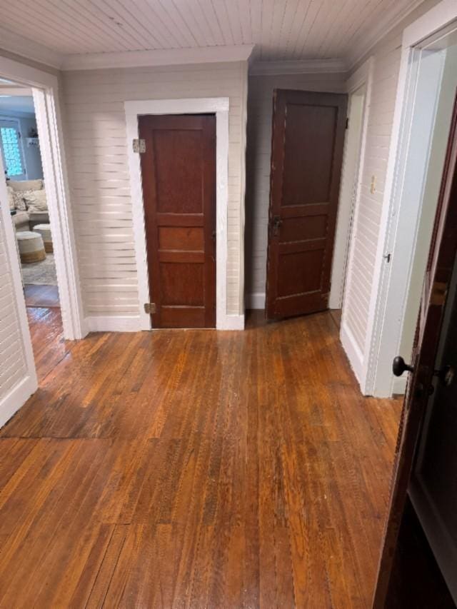 500 Brown St, Celina, TN 38551 - hallway with ornamental molding and dark wood-type flooring