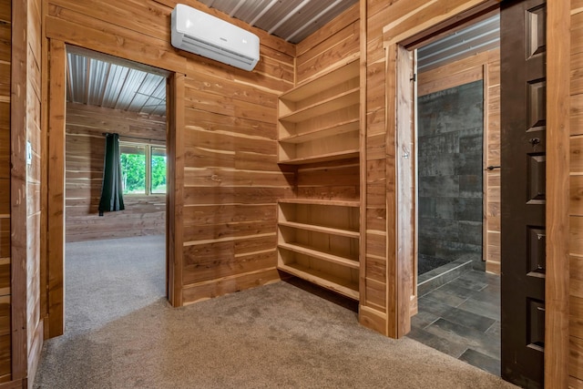 closet with a wall mounted air conditioner