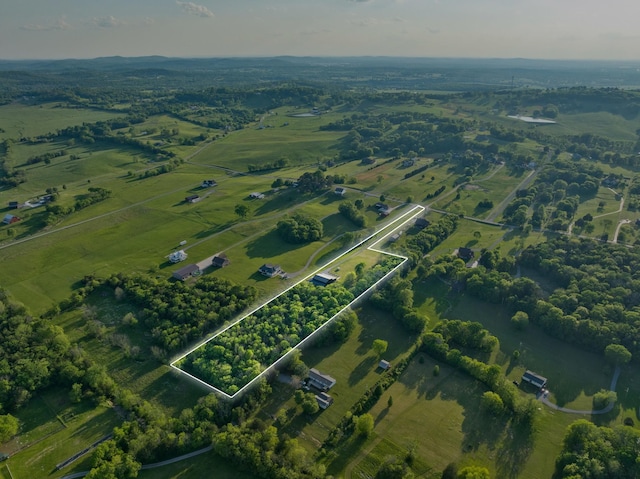 bird's eye view with a rural view