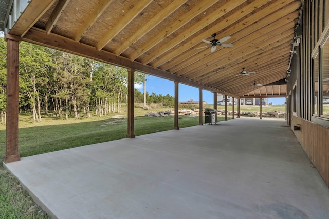 view of patio / terrace featuring ceiling fan