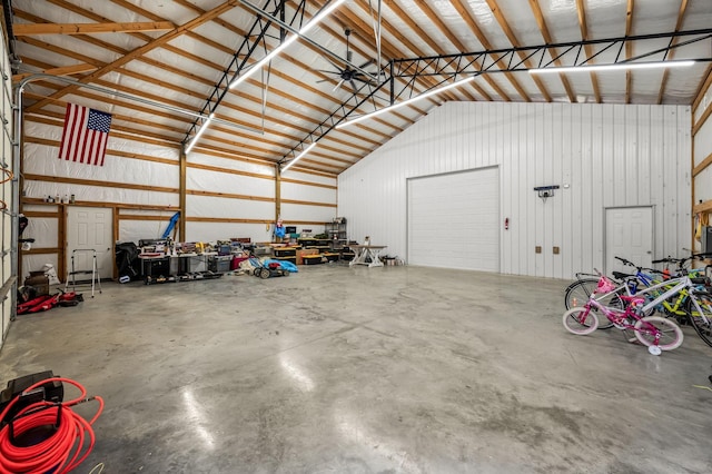 garage featuring metal wall