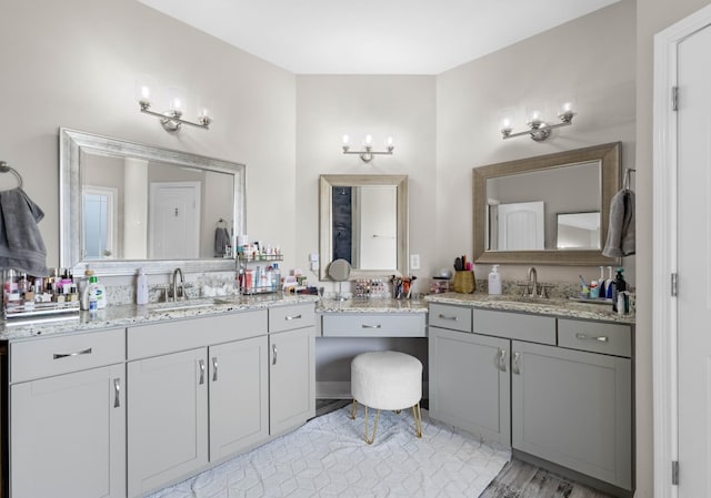 1132 Upland Ter, Clarksville, TN 37043 - bathroom with tile patterned floors, two vanities, and a sink