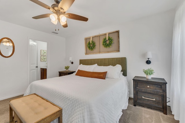 3005 Aruna Ct, Spring Hill, TN 37174 - bedroom featuring carpet flooring, baseboards, ensuite bathroom, and ceiling fan