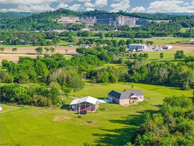 aerial view with a rural view