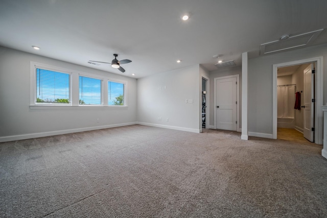 1055 Inez Dr, Smyrna, TN 37167 - spare room featuring baseboards, carpet, ceiling fan, and recessed lighting
