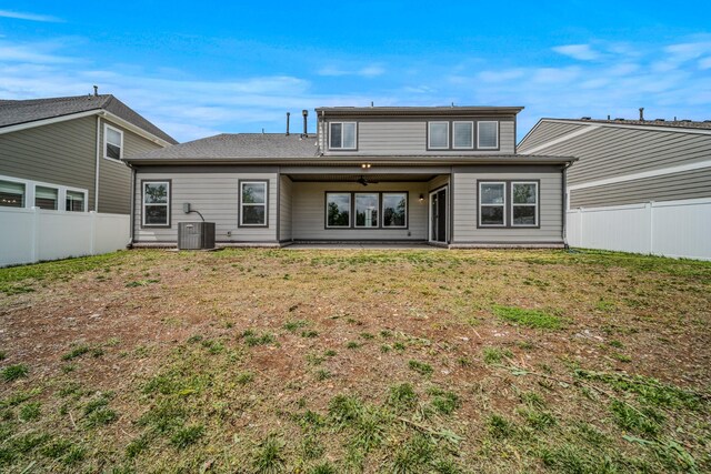 1055 Inez Dr, Smyrna, TN 37167 - rear view of property featuring cooling unit, a patio, and ceiling fan