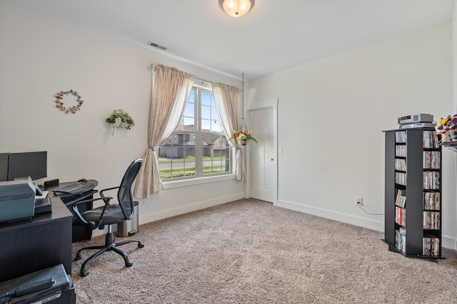 206 Hart Ln, Lebanon, TN 37087 - home office featuring baseboards, carpet, and visible vents