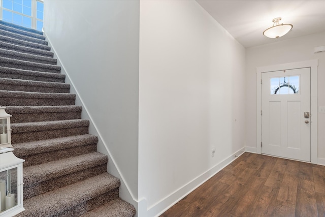 206 Hart Ln, Lebanon, TN 37087 - foyer entrance with stairs, dark wood-style flooring, and baseboards