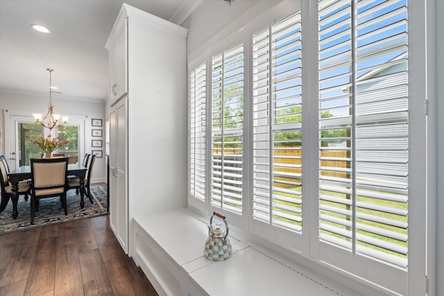 206 Hart Ln, Lebanon, TN 37087 - corridor featuring an inviting chandelier, recessed lighting, and dark wood-style floors