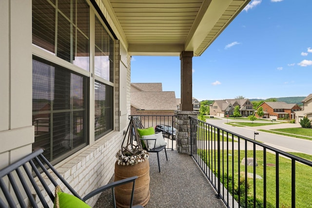 balcony with a residential view