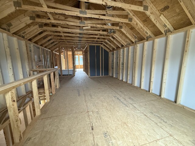 view of unfinished attic