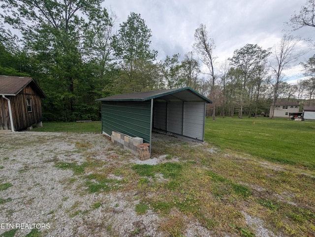 view of shed featuring a carport
