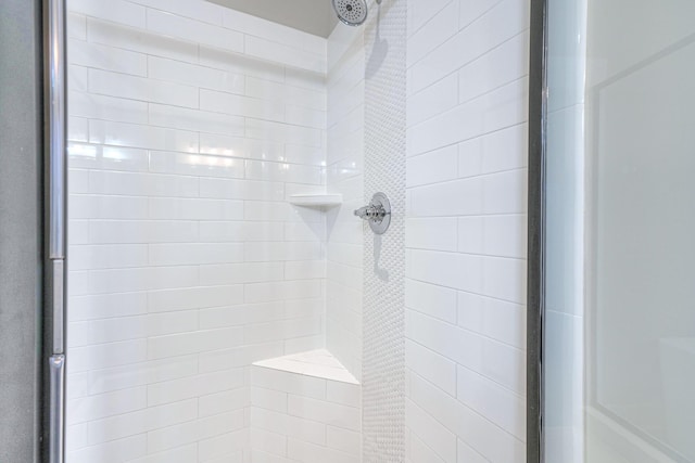 interior details with a shower stall