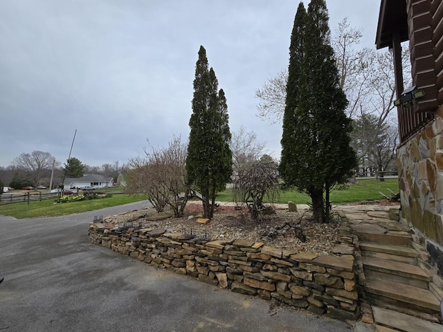 view of yard with fence