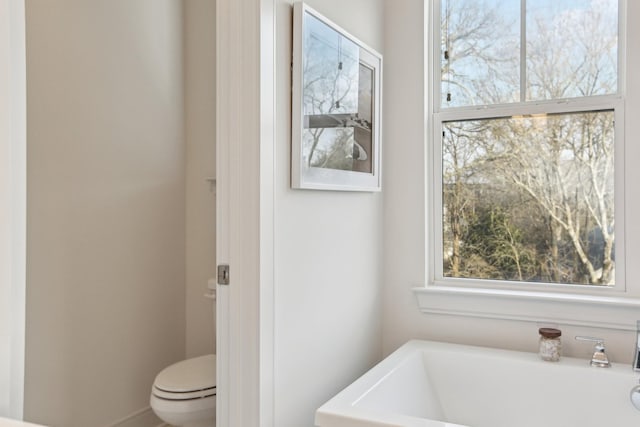 full bathroom featuring a sink, a bathtub, and toilet