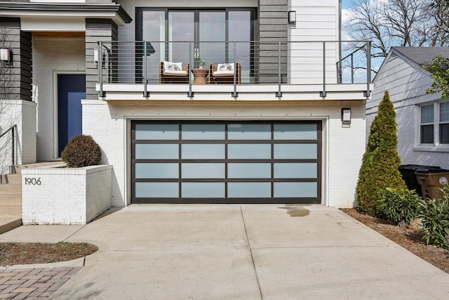 garage with driveway