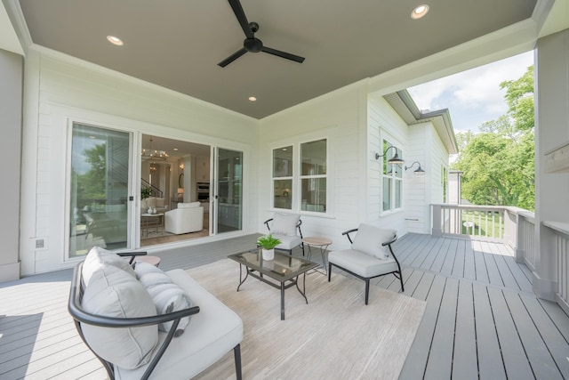 1052 Wetzel Dr, Franklin, TN 37064 - deck with ceiling fan
