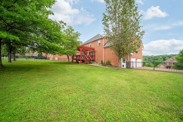 116 N Wynridge Way, Goodlettsville, TN 37072 - view of yard with an attached garage, stairway, and a pergola