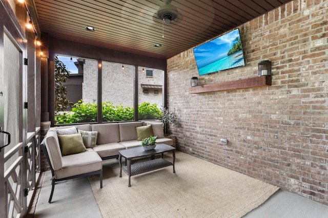 view of patio featuring an outdoor hangout area
