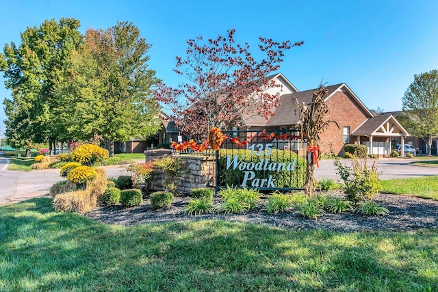 view of community sign