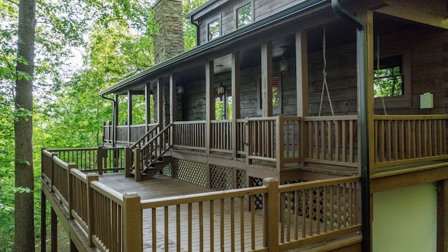 view of side of home featuring a chimney