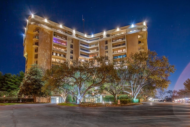 view of property at night