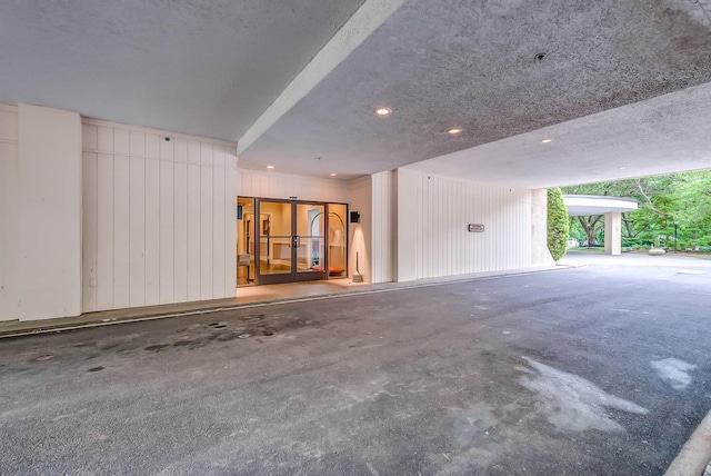 garage with french doors