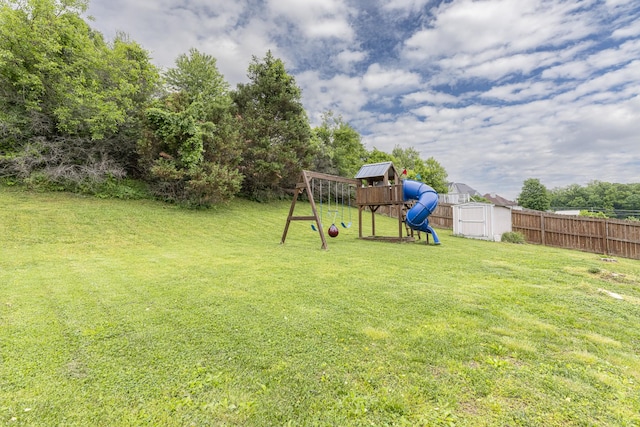 1137 Stillwood Dr, Clarksville, TN 37042 - view of yard with a playground, a shed, and an outbuilding