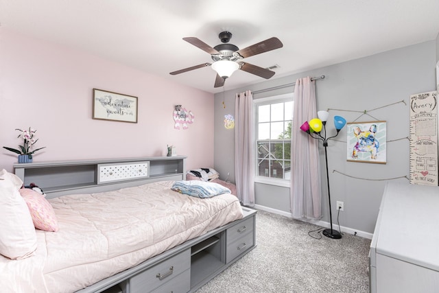 1137 Stillwood Dr, Clarksville, TN 37042 - bedroom with light colored carpet, baseboards, and ceiling fan