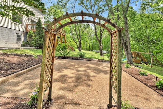 view of community with a playground
