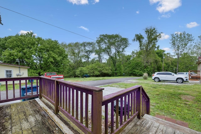 deck with a yard