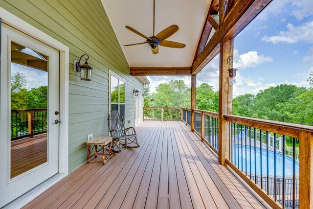 1545 Gravel Hill Rd, Columbia, TN 38401 - wooden terrace featuring a ceiling fan