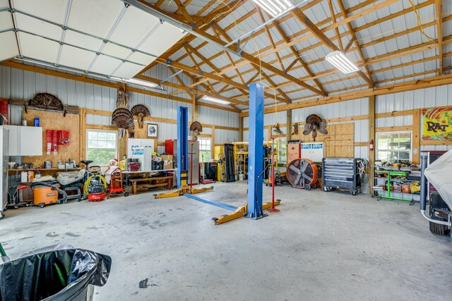 1545 Gravel Hill Rd, Columbia, TN 38401 - garage with metal wall and a workshop area