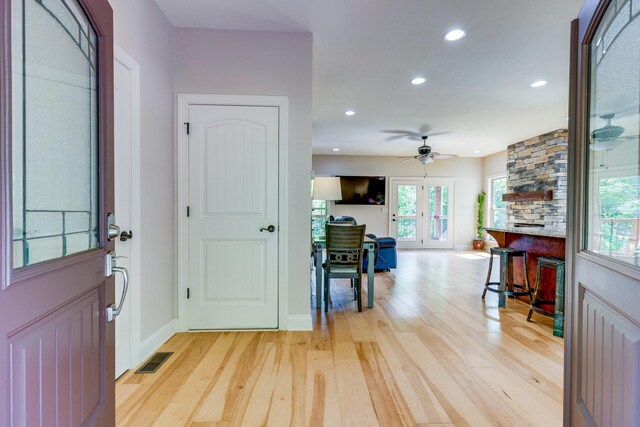 1545 Gravel Hill Rd, Columbia, TN 38401 - entryway with light wood-style floors, recessed lighting, baseboards, and visible vents