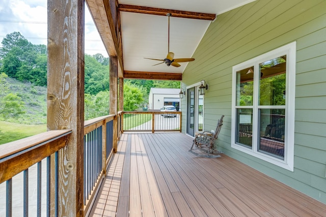 1545 Gravel Hill Rd, Columbia, TN 38401 - wooden deck with ceiling fan and area for grilling