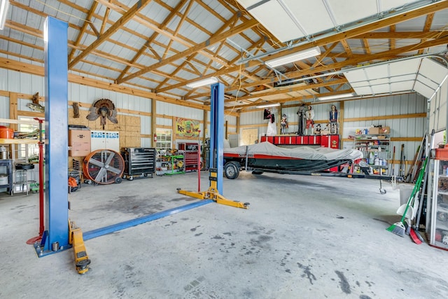 1545 Gravel Hill Rd, Columbia, TN 38401 - garage with a workshop area and metal wall