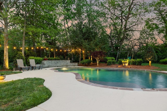 pool with a patio area