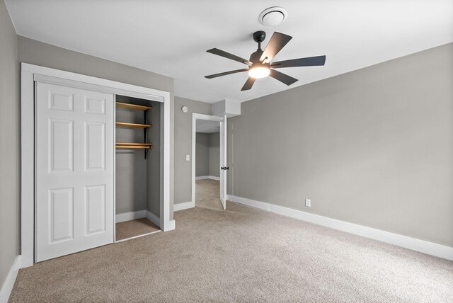 77 Deepwood Est, Cadiz, KY 42211 - unfurnished bedroom with a closet, carpet flooring, baseboards, and ceiling fan
