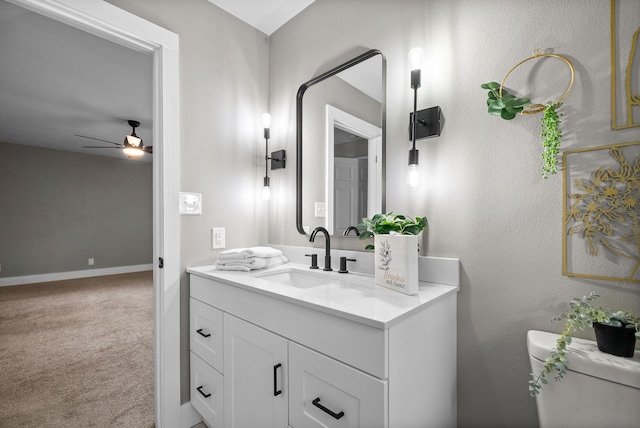 77 Deepwood Est, Cadiz, KY 42211 - half bath with vanity, a ceiling fan, baseboards, and toilet