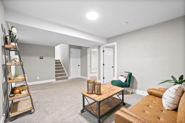77 Deepwood Est, Cadiz, KY 42211 - carpeted living room with stairway and baseboards