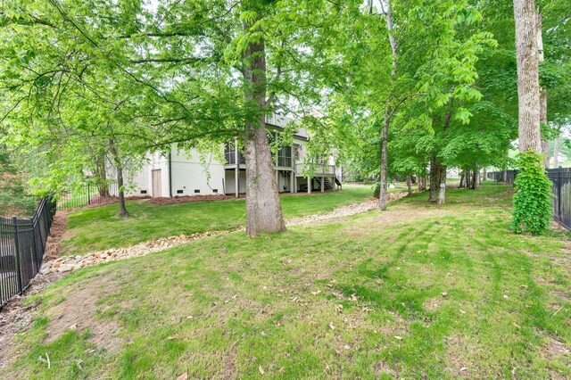 6553 Stableford Ln, Franklin, TN 37069 - view of yard with fence, a wooden deck, and stairs