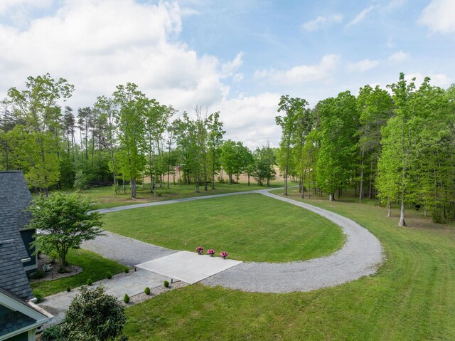 view of home's community featuring a lawn