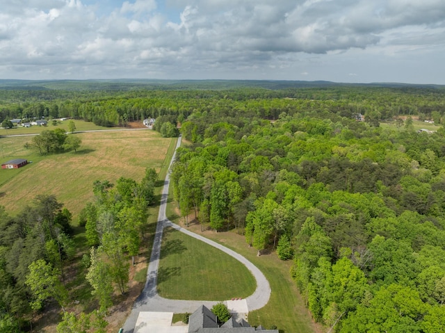 aerial view with a forest view