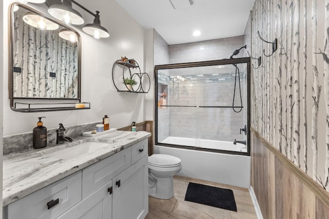 3124 Southall Rd, Franklin, TN 37064 - bathroom with toilet, vanity, and combined bath / shower with glass door