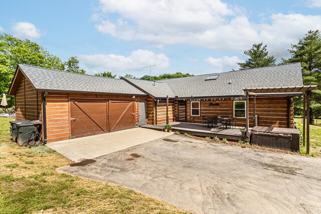 3124 Southall Rd, Franklin, TN 37064 - view of front of property with a pergola, driveway, roof with shingles, and a wooden deck